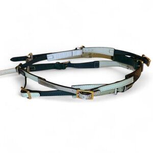 MARNI Mixed Leather Straps Belt - Greens/Neutrals/Silver - NWT